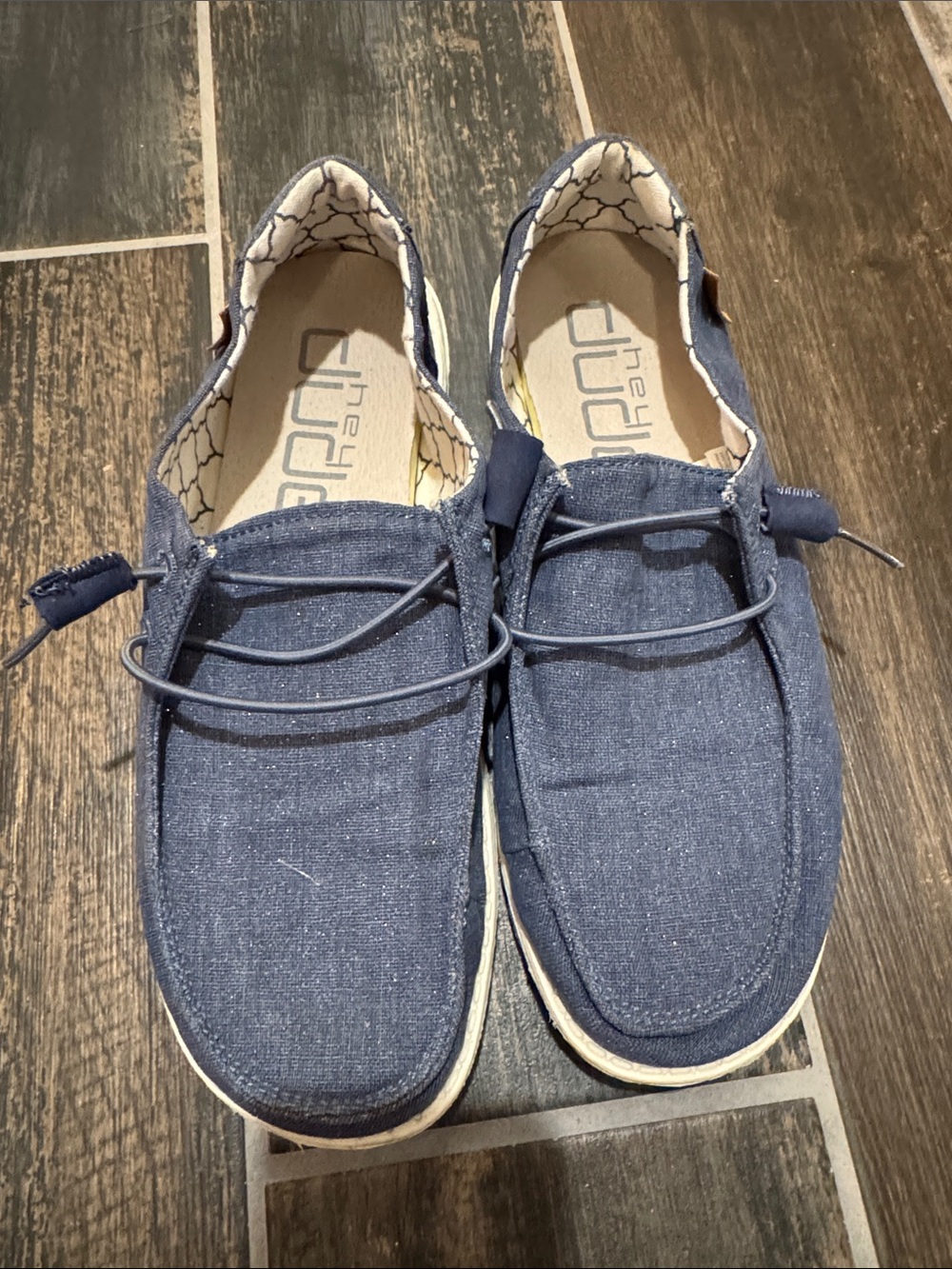 Hey Dude Blue Canvas Slip-On Loafers